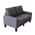 Modern Living Room Furniture Loveseat In Dark Grey Fabric Dark Grey Foam Fabric