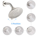 Single Handle Tub Spout And 5 Functions Shower Head Set Valve Included Brushed Nickel Brass