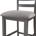 5 Piece Wooden Counter Height Dining Set With Padded Chairs And Storage Shelving Gray Gray Solid Wood