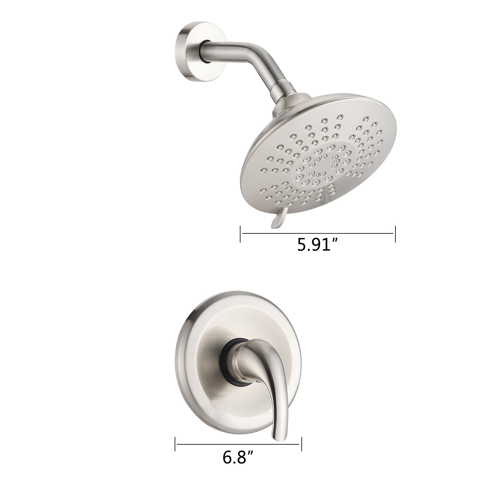 Single Handle 5 Functions Shower Head Set Valve Included Brushed Nickel Brass