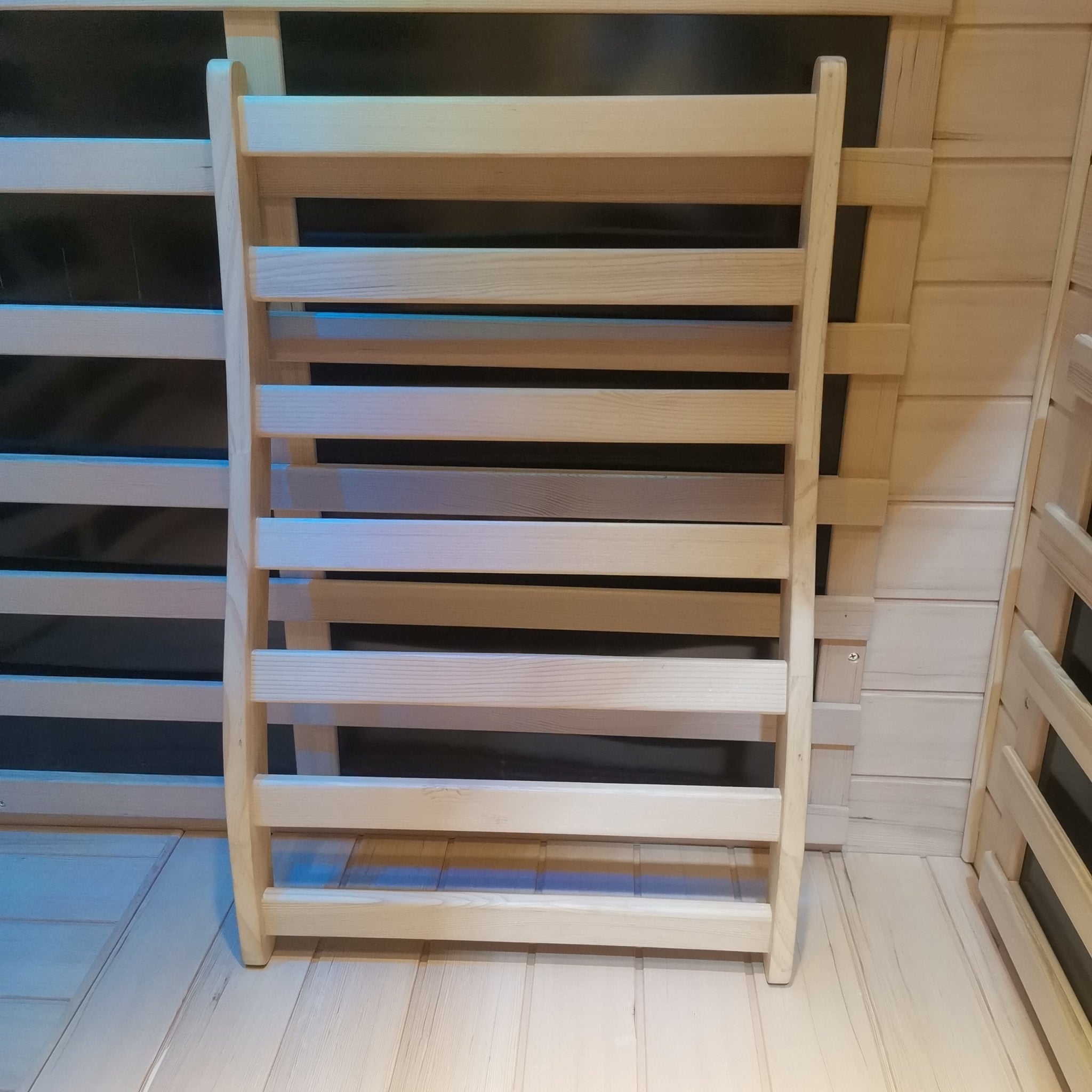 Hemlock round stick Sauna backrest