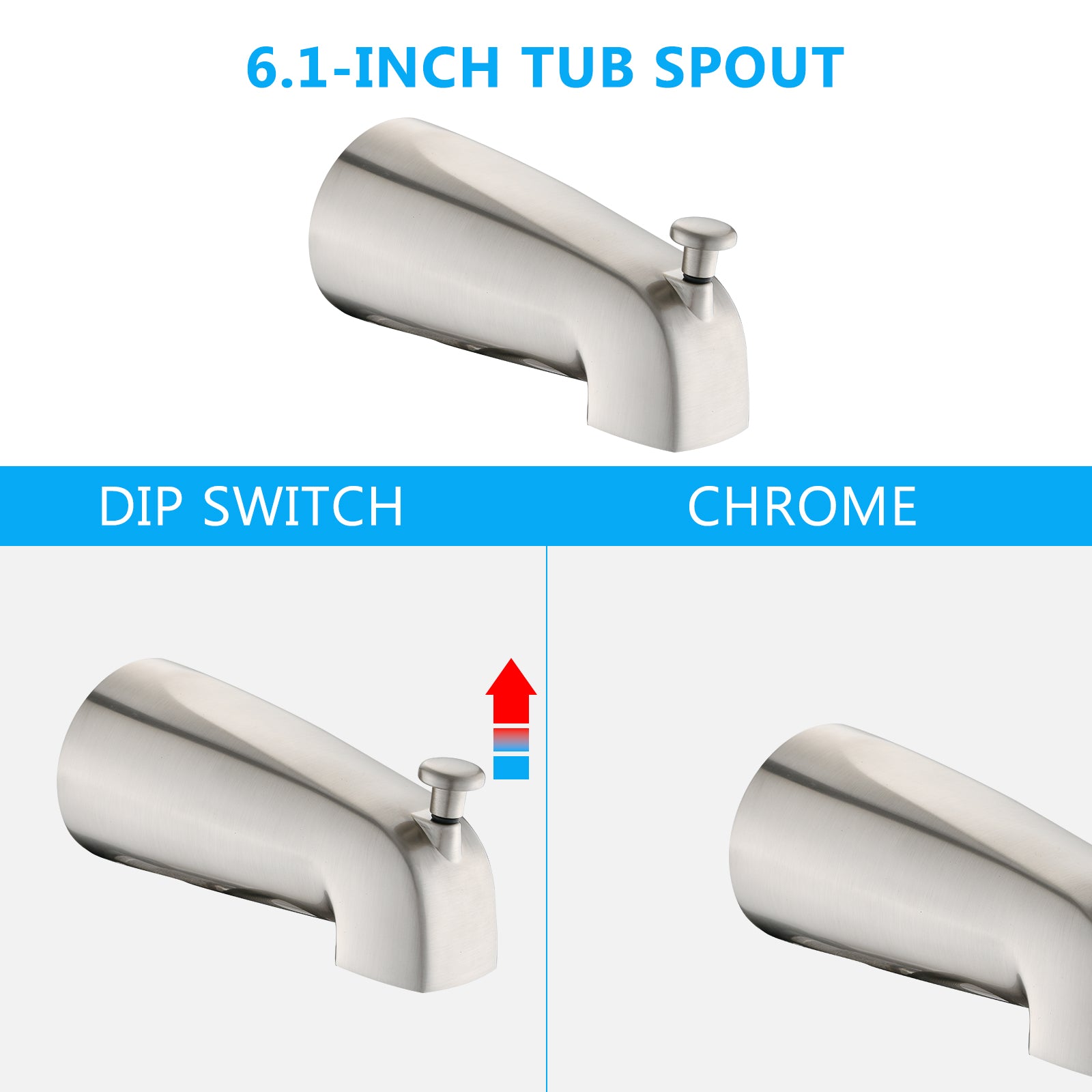 Single Handle Tub Spout And 5 Functions Shower Head Set Valve Included Brushed Nickel Brass