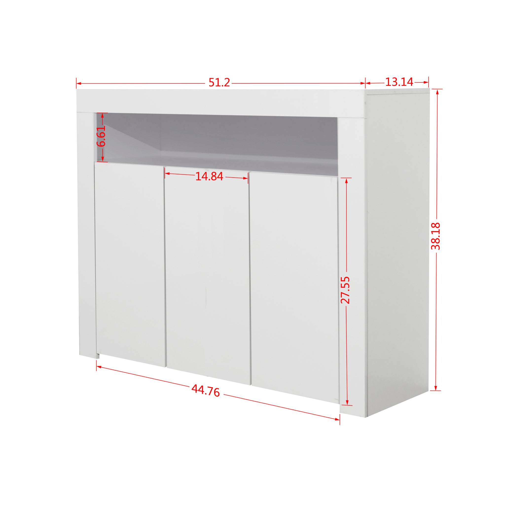 Living Room Sideboard Storage Cabinet Black High Gloss white-mdf
