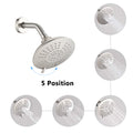Single Handle 5 Functions Shower Head Set Valve Included Brushed Nickel Brass