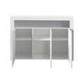 Living Room Sideboard Storage Cabinet Black High Gloss white-mdf