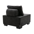 Coolmore Modern Upholstered Chair Leisure Sofa Lazy Sofa Plastic Legs And Pillow Removable Armless Accent Chair For Living Room,Bedroom,Office Black Linen Black Foam Linen