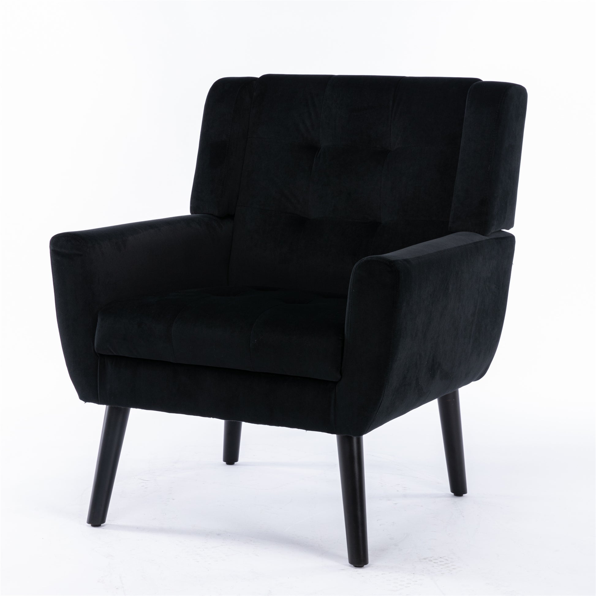 Modern Soft Velvet Material Ergonomics Accent Chair Living Room Chair Bedroom Chair Home Chair With Black Legs For Indoor Home Black Foam Upholstered