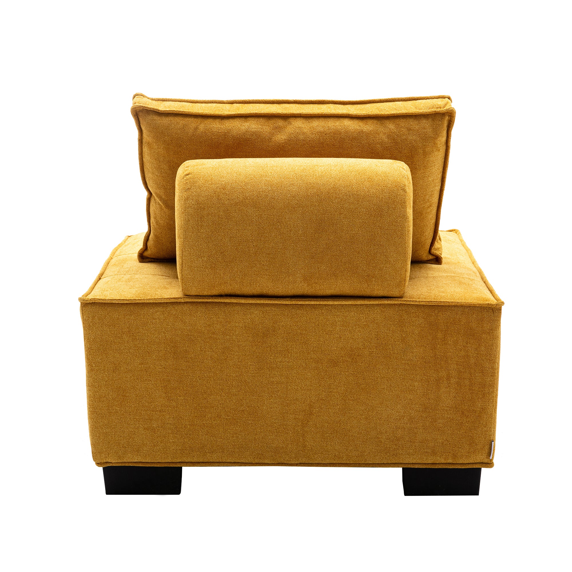 COOMORE LIVING ROOM OTTOMAN LAZY CHAIR yellow-polyester