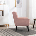 Modern Soft Velvet Material Ergonomics Accent Chair Living Room Chair Bedroom Chair Home Chair With Black Legs For Indoor Home Pink Foam Upholstered