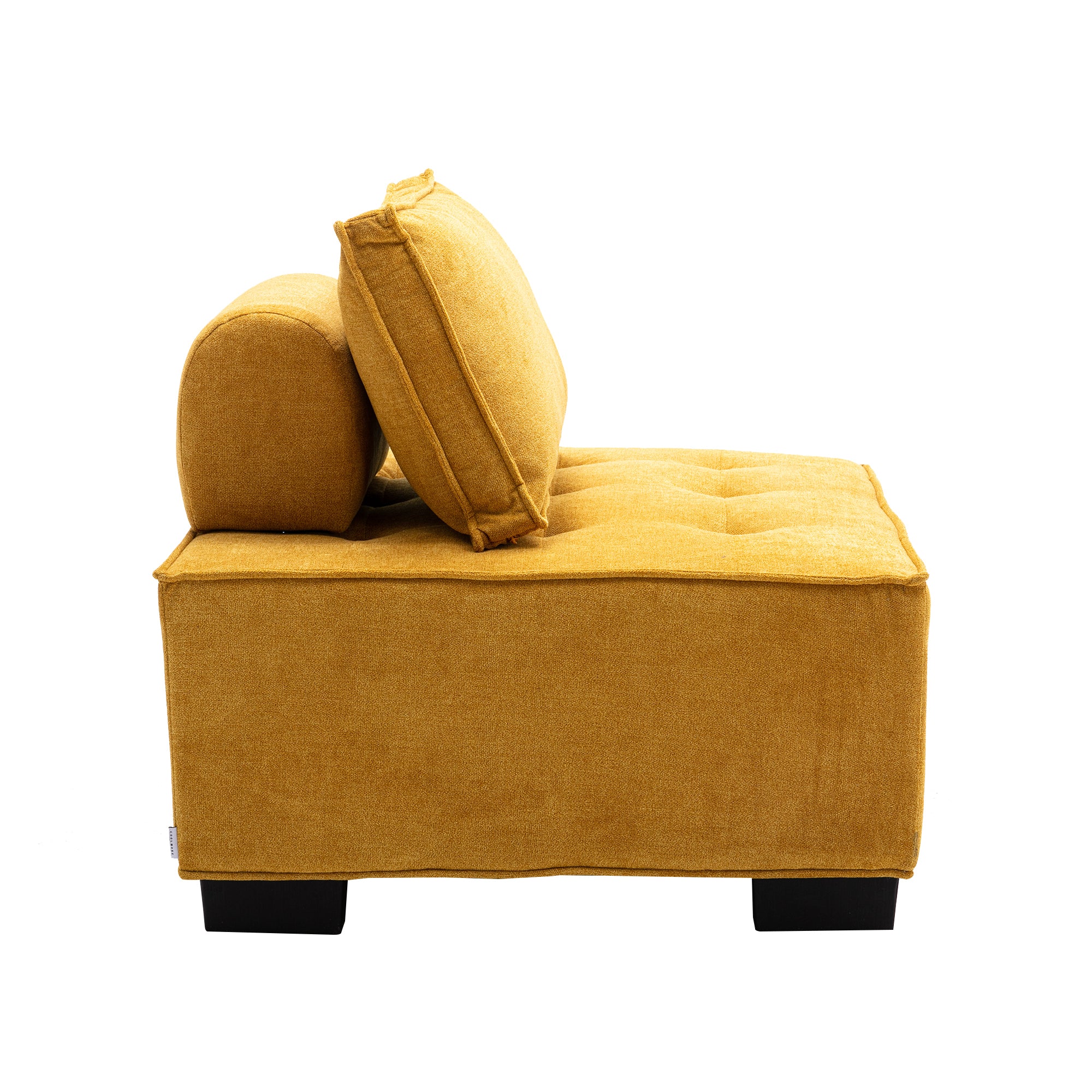 COOMORE LIVING ROOM OTTOMAN LAZY CHAIR yellow-polyester