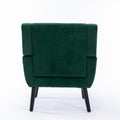 Modern Soft Velvet Material Ergonomics Accent Chair Living Room Chair Bedroom Chair Home Chair With Black Legs For Indoor Home Retro Green Foam Upholstered