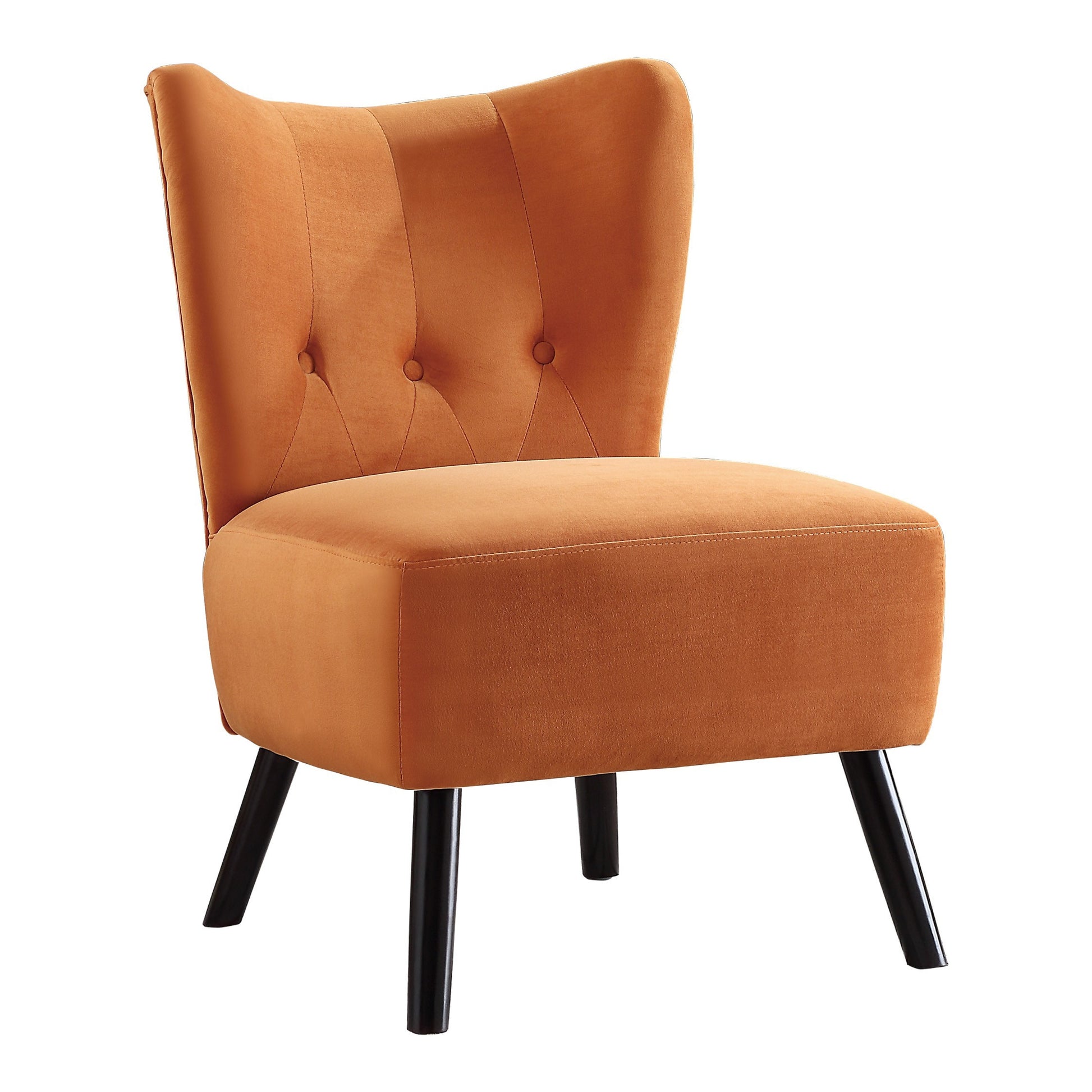 Unique Style Orange Velvet Covering Accent Chair orange-primary living space-modern-retro-solid