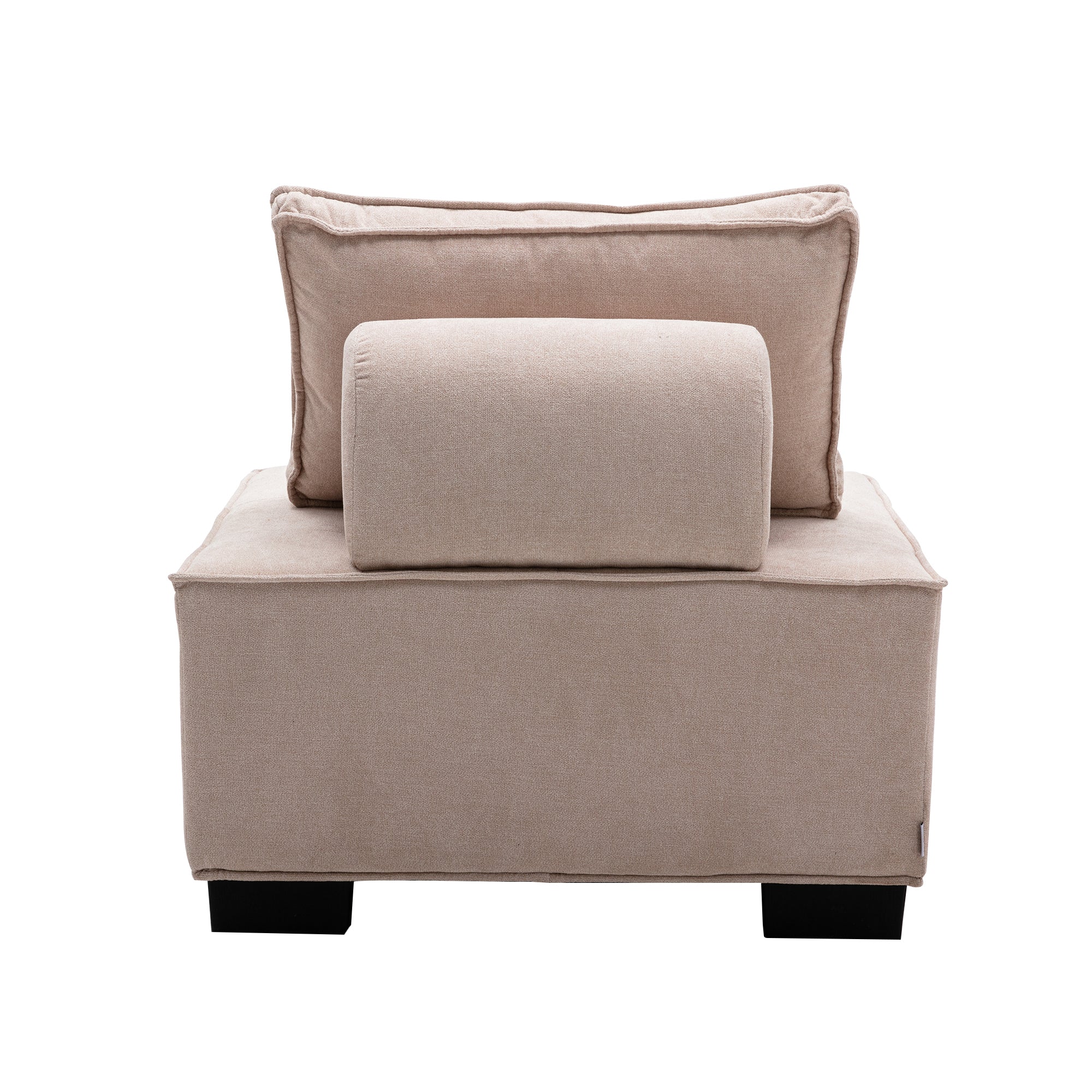 COOMORE LIVING ROOM OTTOMAN LAZY CHAIR beige-polyester