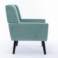 Modern Soft Velvet Material Ergonomics Accent Chair Living Room Chair Bedroom Chair Home Chair With Black Legs For Indoor Home Mint Green Foam Upholstered