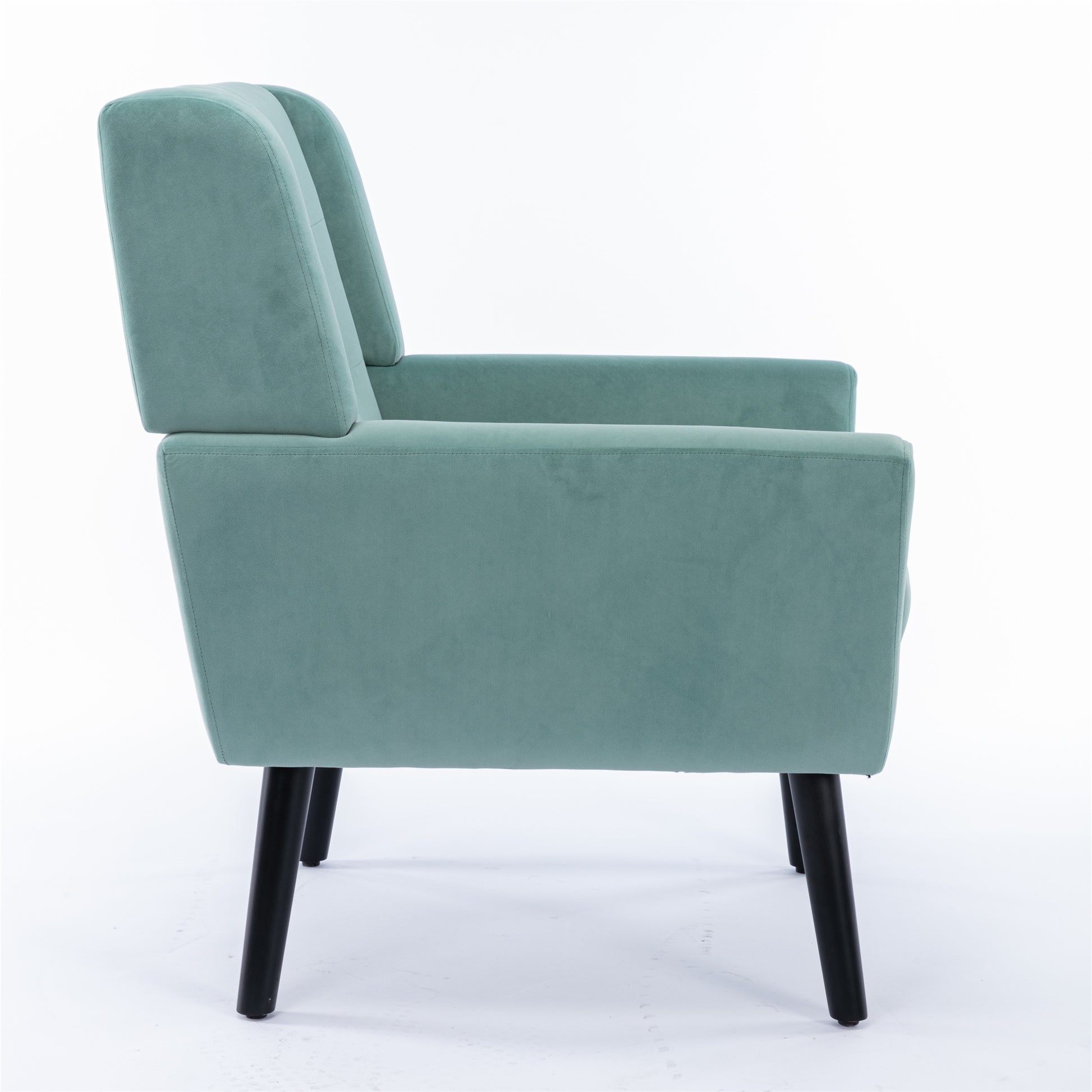 Modern Soft Velvet Material Ergonomics Accent Chair Living Room Chair Bedroom Chair Home Chair With Black Legs For Indoor Home Mint Green Foam Upholstered