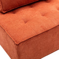 Coolmore Modern Upholstered Chair Leisure Sofa Lazy Sofa Plastic Legs And Pillow Removable Armless Accent Chair For Living Room,Bedroom,Office Orange Linen Orange Foam Linen