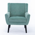 Modern Soft Velvet Material Ergonomics Accent Chair Living Room Chair Bedroom Chair Home Chair With Black Legs For Indoor Home Mint Green Foam Upholstered