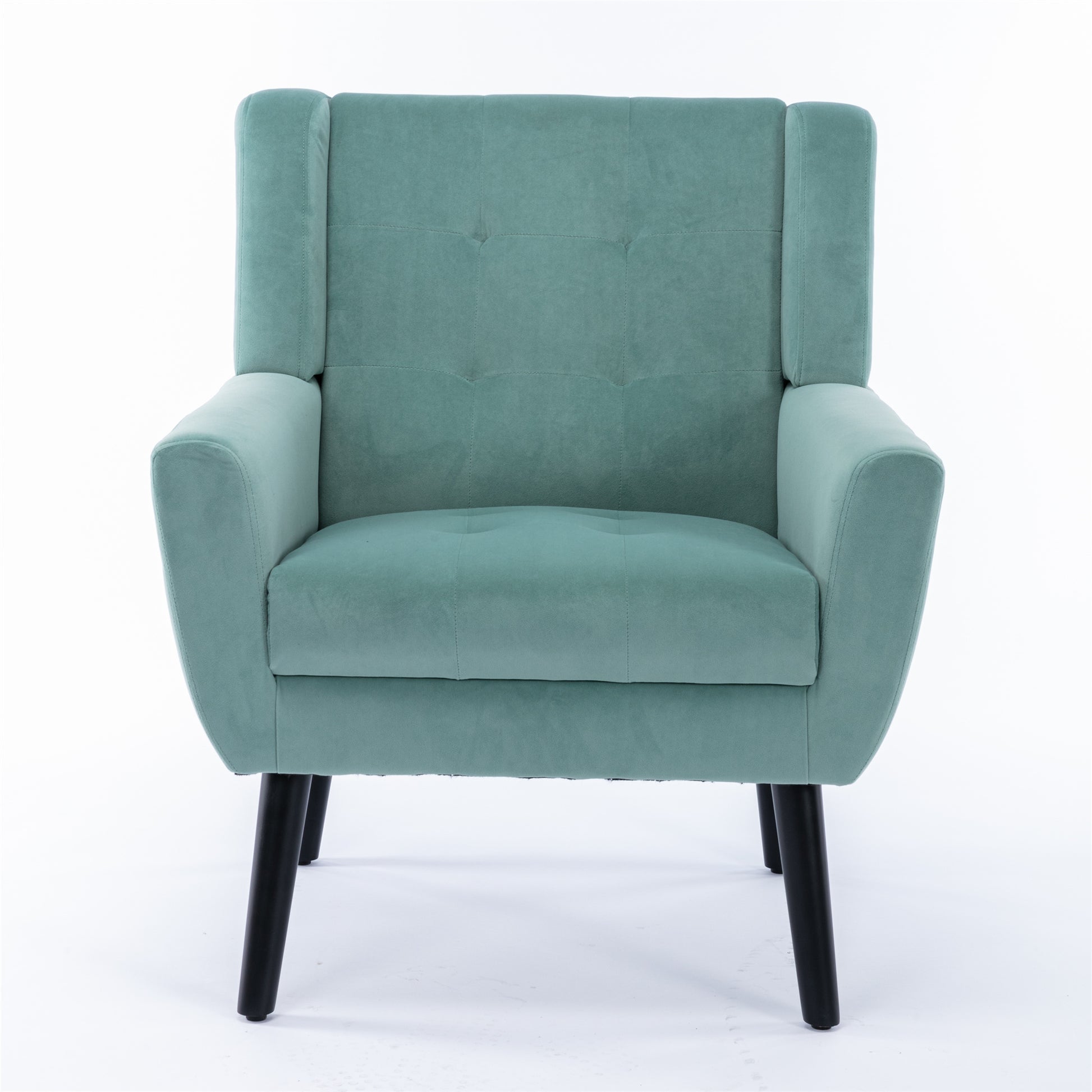 Modern Soft Velvet Material Ergonomics Accent Chair Living Room Chair Bedroom Chair Home Chair With Black Legs For Indoor Home Mint Green Foam Upholstered