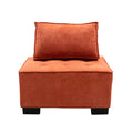 Coolmore Modern Upholstered Chair Leisure Sofa Lazy Sofa Plastic Legs And Pillow Removable Armless Accent Chair For Living Room,Bedroom,Office Orange Linen Orange Foam Linen