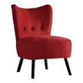 Unique Style Red Velvet Covering Accent Chair Button red-primary living space-modern-retro-solid wood