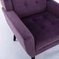 Modern Soft Velvet Material Ergonomics Accent Chair Living Room Chair Bedroom Chair Home Chair With Black Legs For Indoor Home Lavender Purple Foam Upholstered