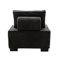 Coolmore Modern Upholstered Chair Leisure Sofa Lazy Sofa Plastic Legs And Pillow Removable Armless Accent Chair For Living Room,Bedroom,Office Black Linen Black Foam Linen