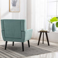 Modern Soft Velvet Material Ergonomics Accent Chair Living Room Chair Bedroom Chair Home Chair With Black Legs For Indoor Home Mint Green Foam Upholstered
