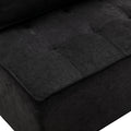 Coolmore Modern Upholstered Chair Leisure Sofa Lazy Sofa Plastic Legs And Pillow Removable Armless Accent Chair For Living Room,Bedroom,Office Black Linen Black Foam Linen