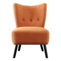 Unique Style Orange Velvet Covering Accent Chair orange-primary living space-modern-retro-solid