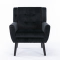 Modern Soft Velvet Material Ergonomics Accent Chair Living Room Chair Bedroom Chair Home Chair With Black Legs For Indoor Home Black Foam Upholstered