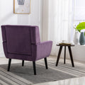 Modern Soft Velvet Material Ergonomics Accent Chair Living Room Chair Bedroom Chair Home Chair With Black Legs For Indoor Home Lavender Purple Foam Upholstered