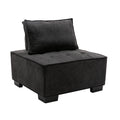 Coolmore Modern Upholstered Chair Leisure Sofa Lazy Sofa Plastic Legs And Pillow Removable Armless Accent Chair For Living Room,Bedroom,Office Black Linen Black Foam Linen