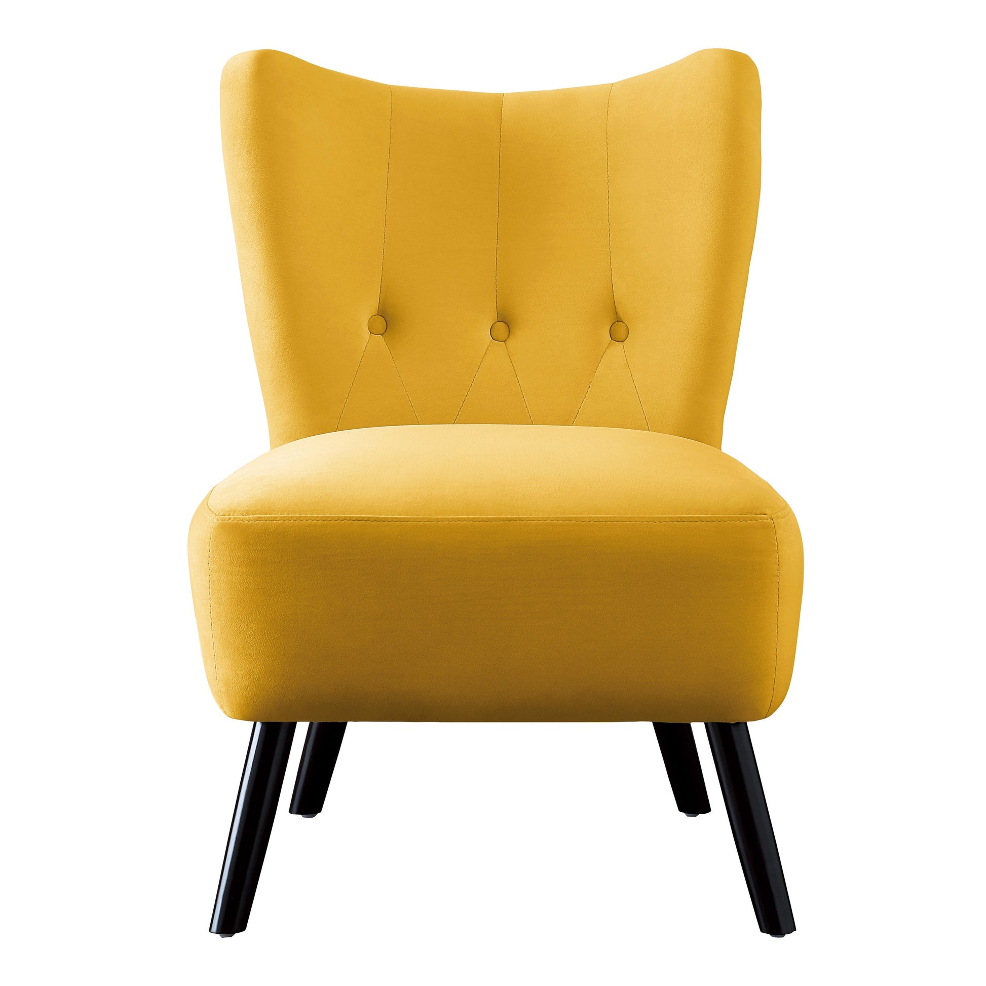 Unique Style Accent Chair Yellow Velvet Covering yellow-primary living space-modern-retro-solid