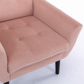 Modern Soft Velvet Material Ergonomics Accent Chair Living Room Chair Bedroom Chair Home Chair With Black Legs For Indoor Home Pink Foam Upholstered