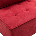 Coolmore Modern Upholstered Chair Leisure Sofa Lazy Sofa Plastic Legs And Pillow Removable Armless Accent Chair For Living Room,Bedroom,Office Rose Red Linen Rose Red Foam Linen