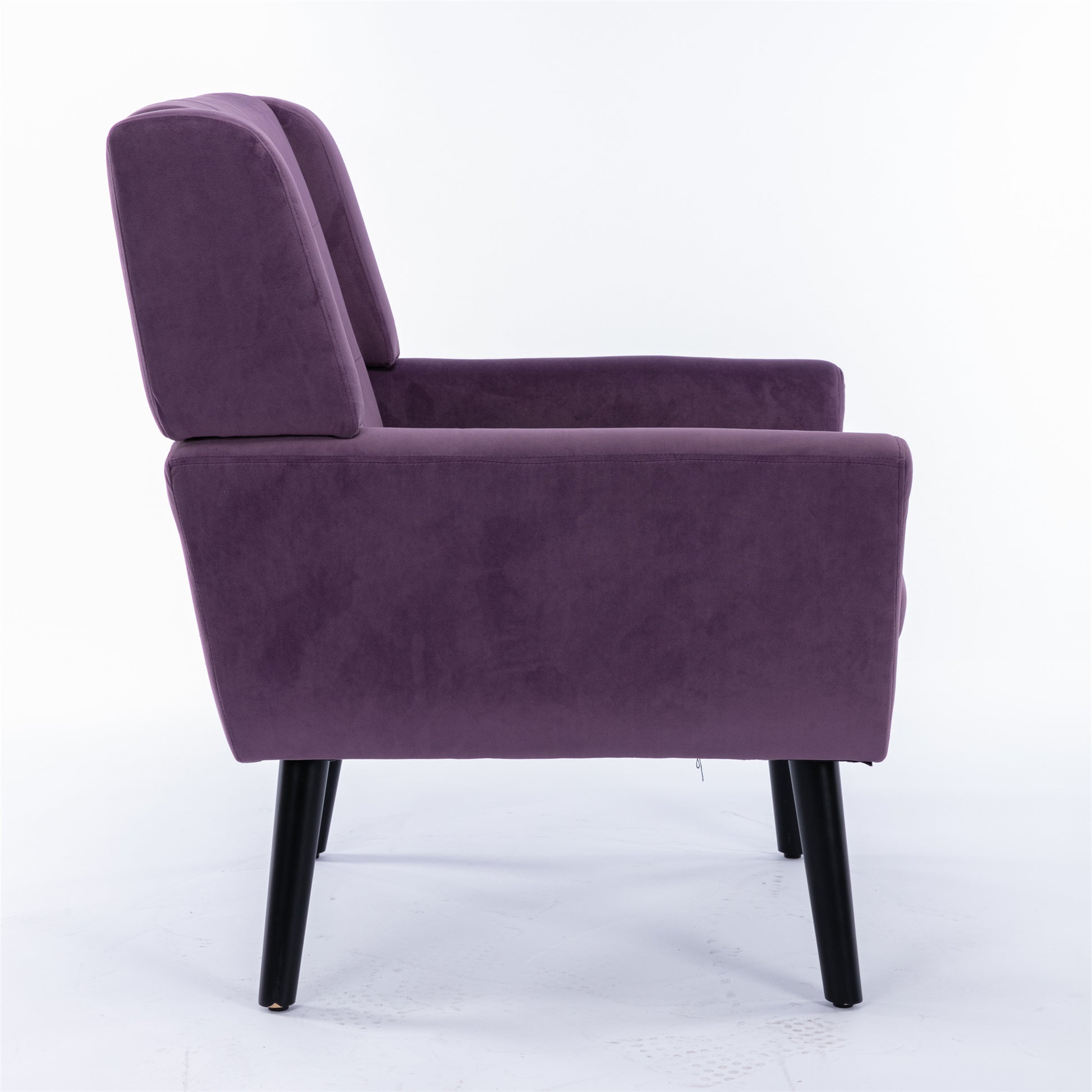 Modern Soft Velvet Material Ergonomics Accent Chair Living Room Chair Bedroom Chair Home Chair With Black Legs For Indoor Home Lavender Purple Foam Upholstered