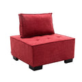 Coolmore Modern Upholstered Chair Leisure Sofa Lazy Sofa Plastic Legs And Pillow Removable Armless Accent Chair For Living Room,Bedroom,Office Rose Red Linen Rose Red Foam Linen