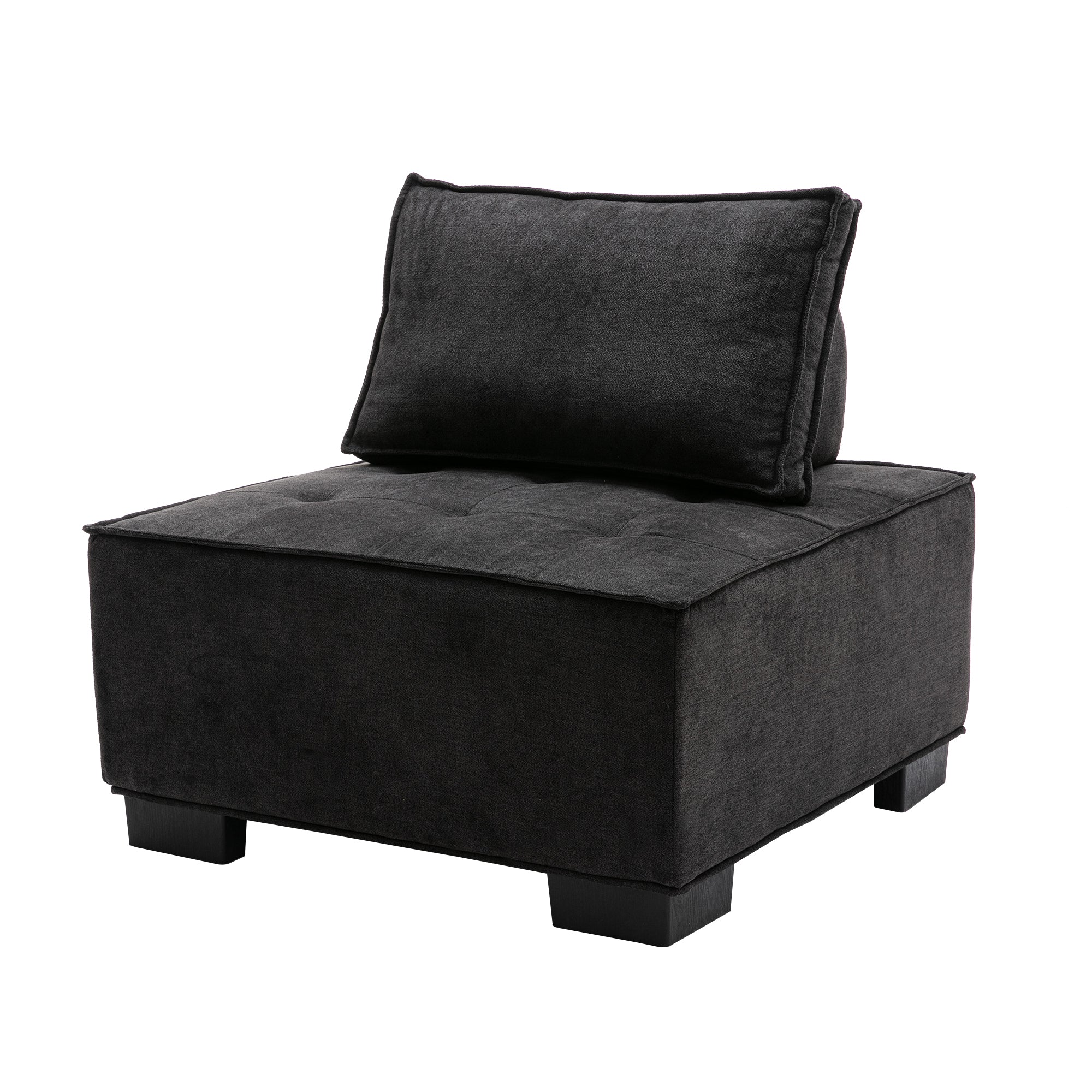 COOMORE LIVING ROOM OTTOMAN LAZY CHAIR black-polyester
