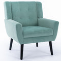 Modern Soft Velvet Material Ergonomics Accent Chair Living Room Chair Bedroom Chair Home Chair With Black Legs For Indoor Home Mint Green Foam Upholstered