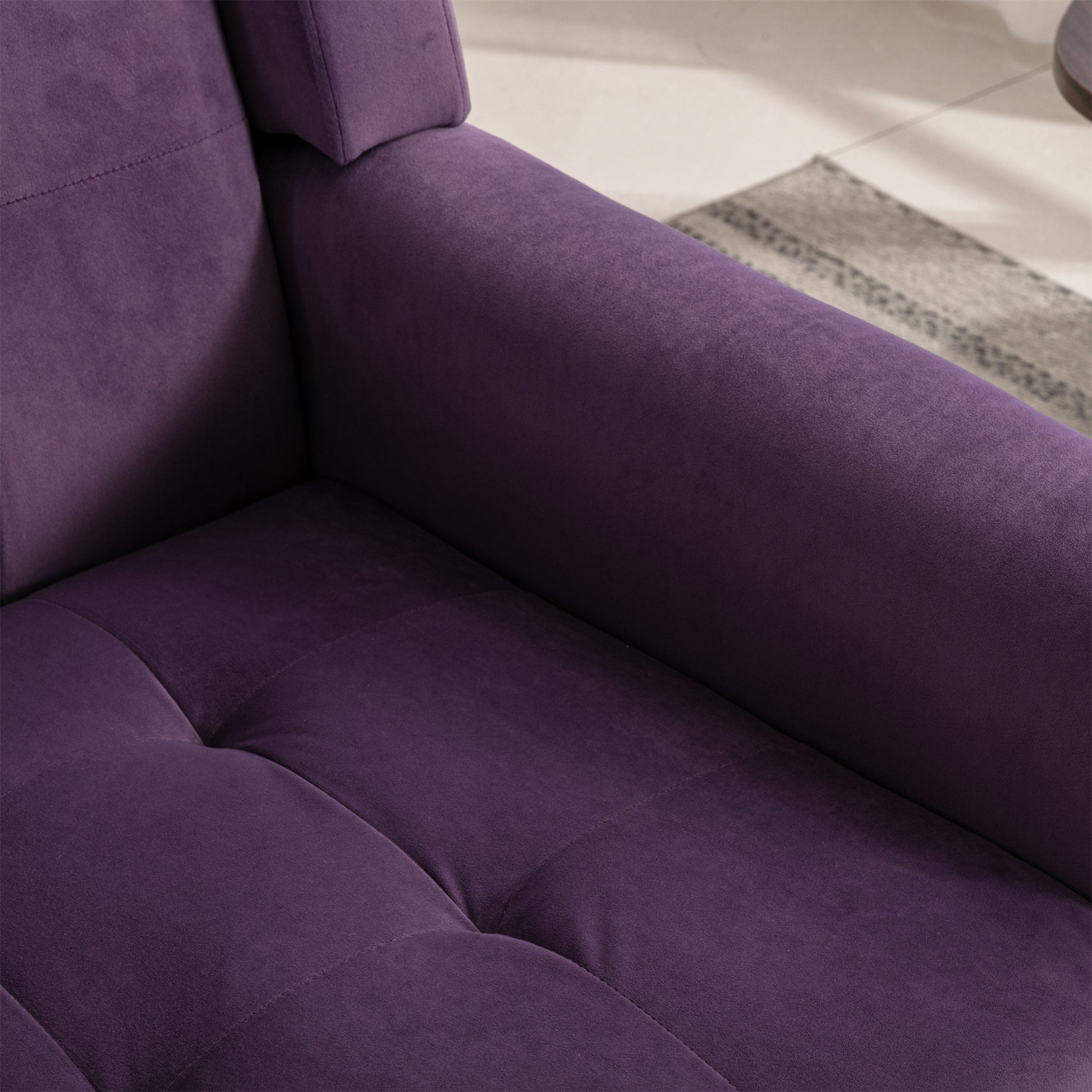 Modern Soft Velvet Material Ergonomics Accent Chair Living Room Chair Bedroom Chair Home Chair With Black Legs For Indoor Home Lavender Purple Foam Upholstered