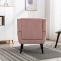 Modern Soft Velvet Material Ergonomics Accent Chair Living Room Chair Bedroom Chair Home Chair With Black Legs For Indoor Home Pink Foam Upholstered