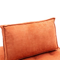 Coolmore Modern Upholstered Chair Leisure Sofa Lazy Sofa Plastic Legs And Pillow Removable Armless Accent Chair For Living Room,Bedroom,Office Orange Linen Orange Foam Linen