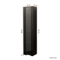 Black Side Cabinet With Aluminum Strip Lamp,With Large Storage Space Black Particle Board