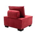 Coolmore Modern Upholstered Chair Leisure Sofa Lazy Sofa Plastic Legs And Pillow Removable Armless Accent Chair For Living Room,Bedroom,Office Rose Red Linen Rose Red Foam Linen