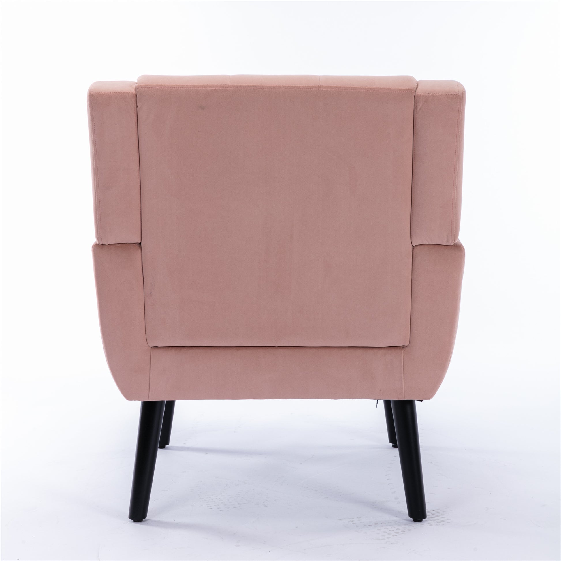 Modern Soft Velvet Material Ergonomics Accent Chair Living Room Chair Bedroom Chair Home Chair With Black Legs For Indoor Home Pink Foam Upholstered