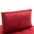 Coolmore Modern Upholstered Chair Leisure Sofa Lazy Sofa Plastic Legs And Pillow Removable Armless Accent Chair For Living Room,Bedroom,Office Rose Red Linen Rose Red Foam Linen