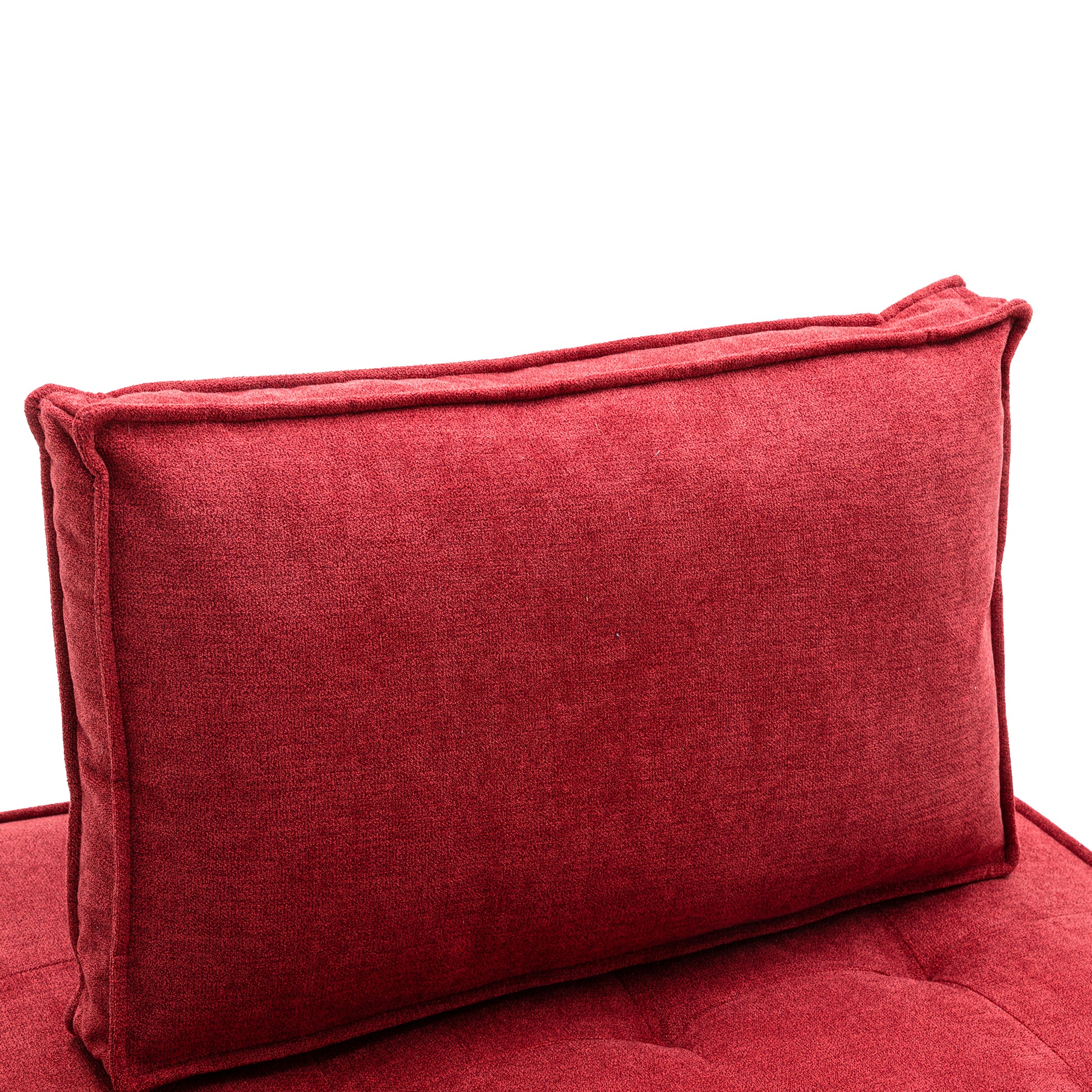 Coolmore Modern Upholstered Chair Leisure Sofa Lazy Sofa Plastic Legs And Pillow Removable Armless Accent Chair For Living Room,Bedroom,Office Rose Red Linen Rose Red Foam Linen