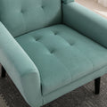 Modern Soft Velvet Material Ergonomics Accent Chair Living Room Chair Bedroom Chair Home Chair With Black Legs For Indoor Home Mint Green Foam Upholstered