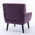 Modern Soft Velvet Material Ergonomics Accent Chair Living Room Chair Bedroom Chair Home Chair With Black Legs For Indoor Home Lavender Purple Foam Upholstered