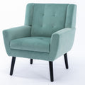 Modern Soft Velvet Material Ergonomics Accent Chair Living Room Chair Bedroom Chair Home Chair With Black Legs For Indoor Home Mint Green Foam Upholstered